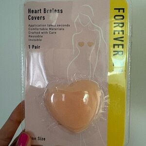 Forever 21 Heart Braless Covers - Ivory and Beige